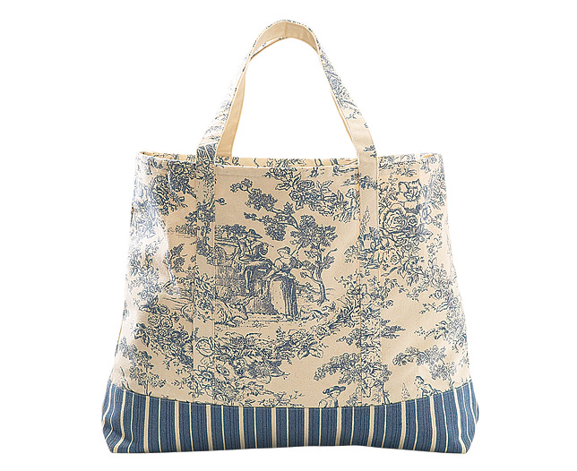 Toile de Jouy Bag, Blue - Personalised