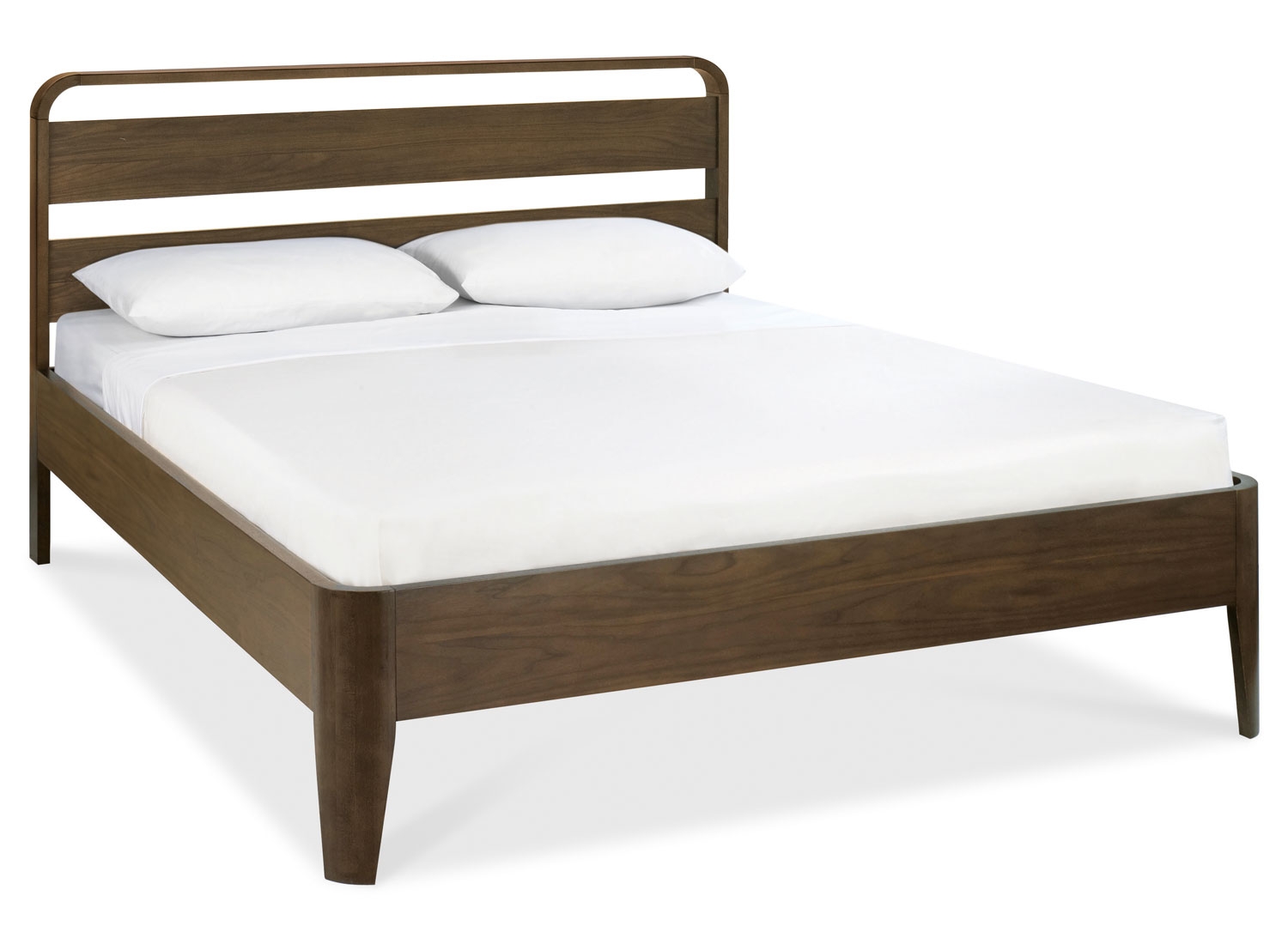 Walnut Slatted Headboard Bedstead - Double