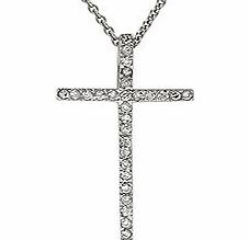 Silver slim zirconia cross pendant