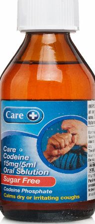 Care + Codeine Oral Solution Sugar Free 15mg/5ml