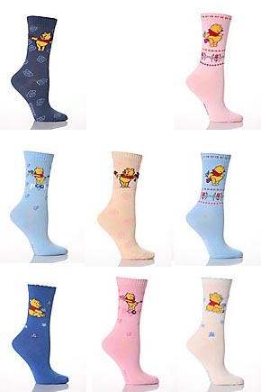 Ladies 3 Pair TM Disney Winnie The Pooh Socks Assorted