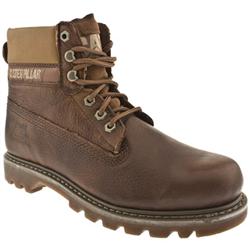 Male Caterpillar Colorado Leather Upper Casual Boots in Dark Brown