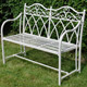 Cream Two Seat Metal Bench