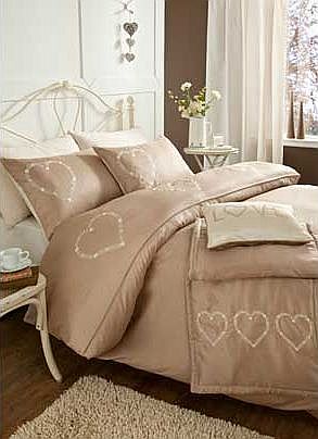 Gold Deco Hearts Duvet Cover