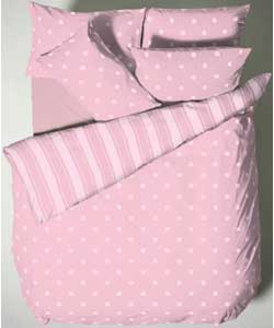 Polka Dot Duvet Cover Set - Pink - Single