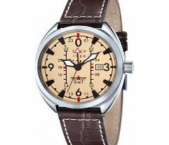 CCCP Mens Aviator Yak-15 Beige Brown Watch