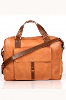 Blake Tan Leather Briefcase