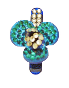 Blue Diamante Flower Hair Clip