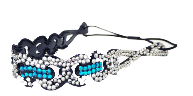 Blue Diamante Up and Over Headband