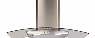 CDA ECP82SS Curved Glass 80cm Chimney Hood in