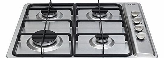 HG6100 CDA Four Burner LPG Ready GACas Hob in Stainless Steel