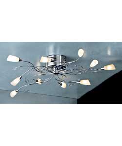 Celina 10 Light Swirl Semi Flush - Chrome