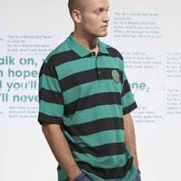 Stripe Polo Top - Black/Green.