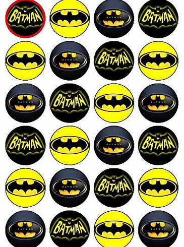 24 x Rice Paper Batman UN-CUT Cupcake / Cake Toppers