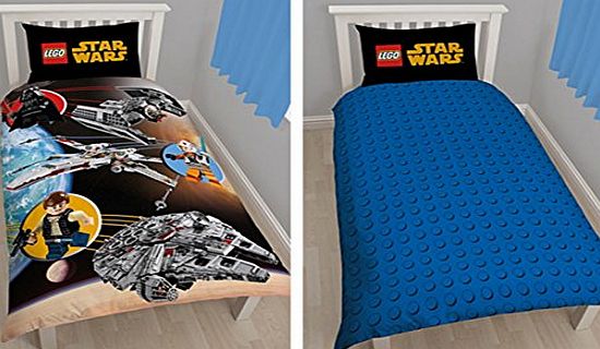 LEGO STAR WARS SINGLE DUVET REVERSIBLE QUILT COVER KIDS BOYS ROTARY BEDDING SET REVERSIBLE DUVET PILLOW COVER SET