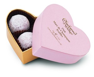 Pink heart Champagne truffles