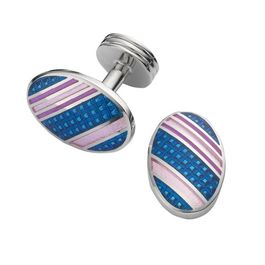 Royal & Pink Stripe Enamel Cufflinks