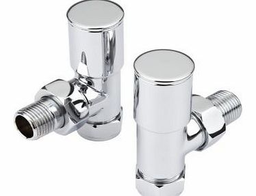 Angled Modern Chrome Radiator Valves