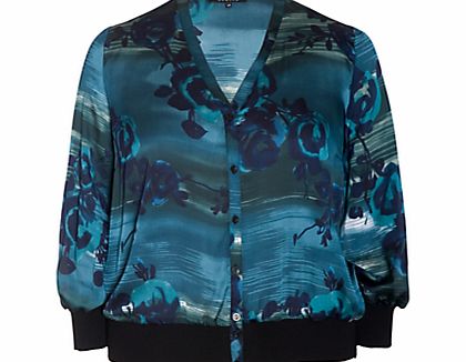 Chesca Floral Print Blouse, Blue