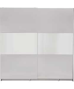 2 Door 2000mm Mirrored Wardrobe - White