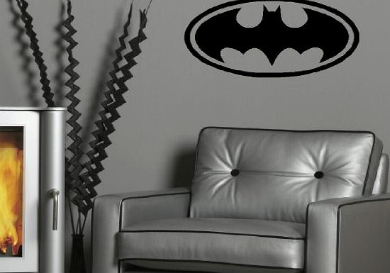 (S)LARGE GIANT BATMAN LOGO CHILDRENS BEDROOM WALL MURAL GIANT ART STICKER VINYL DECAL (SMALL) 300mmH 550mmW