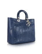 Soft - Blue Woven Lambskin Tote Bag