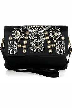 Embellished satin clutch