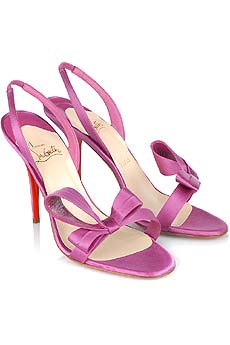 Satin bow slingbacks