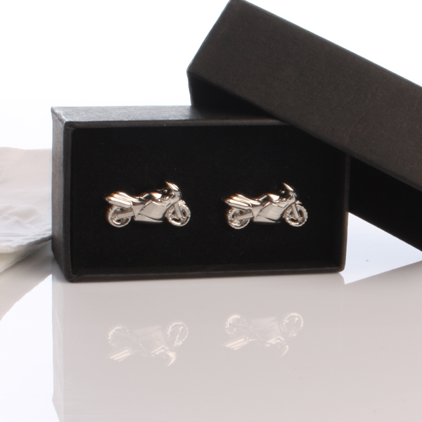 Chrome Motor Bike Cufflinks