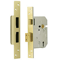 CHUBB 5-Lever BS 3621 Mortice Sashlock Brass 3 / 80mm