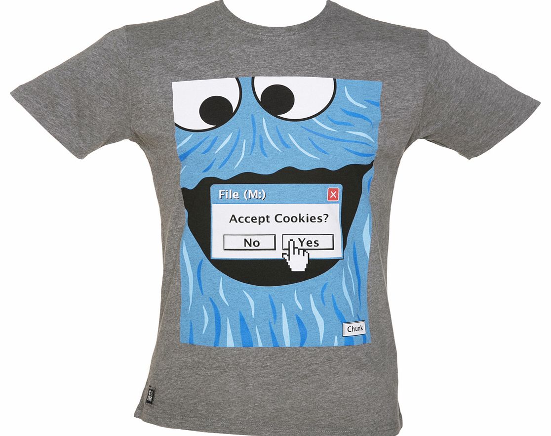 Mens Grey Marl Browser Cookies T Shirt from Chunk