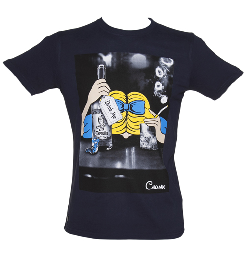 Mens Navy Drink Me Wonderland T-Shirt from