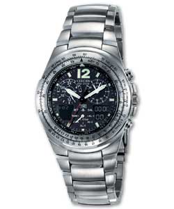 Gents Eco-Drive Flight Chronograph Watch