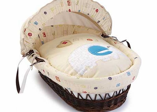 ABC Dark Wicker Moses Basket