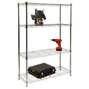 Clarke 4 Shelf Boltless black wire shelving