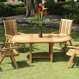 Classic Extending Teak Table Oval