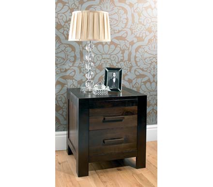 Clearance - Lyon Walnut 2 Drawer Bedside Table