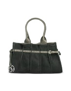 Slice Pony - Black Pony Hair Leather Satchel Bag