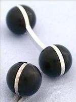 Coles Black Hand made ball cufflinks