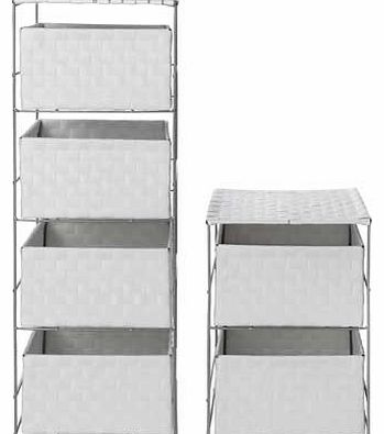 ColourMatch 4   2 Drawer Storage Baskets - White