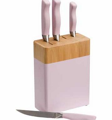 4 Piece Knife Block Set - Bubblegum