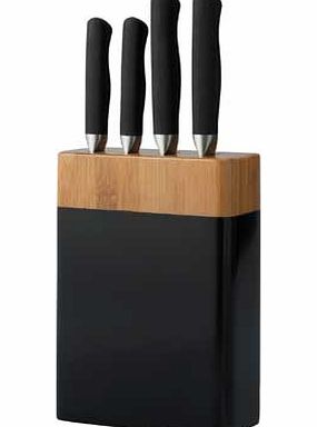 4 Piece Knife Block Set - Jet Black