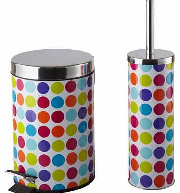 Bathroom Bin and Toilet Brush Set -