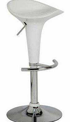 White Gas Lift Bar Stool