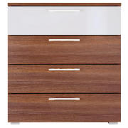 4 Drawer Chest Walnut & White Gloss