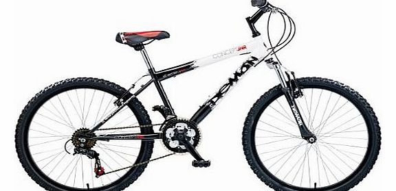 Demon Boys Childrens Bike Black White 13`` Steel Frame 24`` Wheel 18 Speed