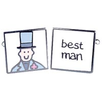 Best man picture glazed cufflinks