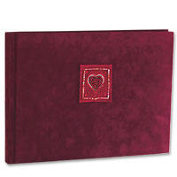 Burgundy bead heart guest book