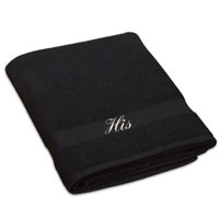 His.. Bath/beach black luxury towel