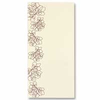 Ivory DL insert with burgundy floral design. pk of 10